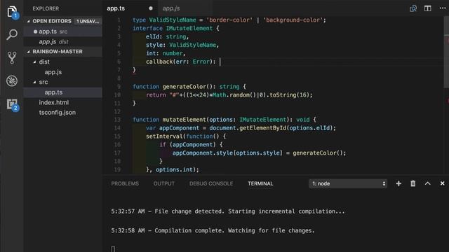 TypeScript tutorial: Describing values with Interfaces смотреть онлайн