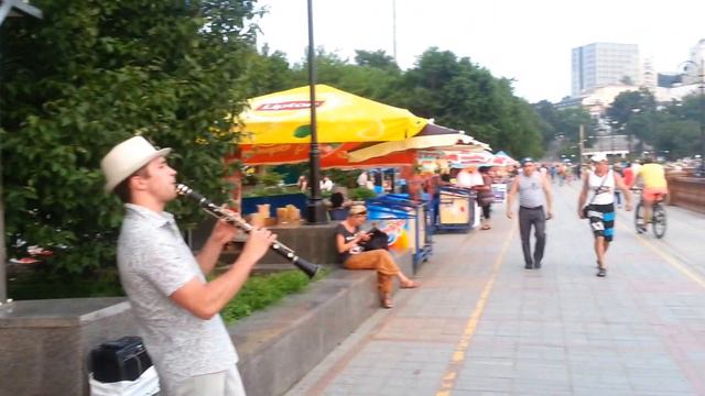 Уличный музыкант кларнетист Владивостока Vladivostok clarinet busker Pink Panther смотреть онлайн