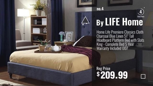 Top 10 Life Home Bed Frames [2018]: Home Life Premiere Classics Cloth Light Beige Cream Linen 51