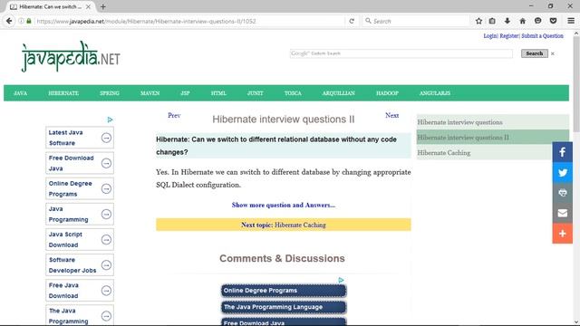 Hibernate: Can we switch to different relational database without any code changes?
| javapedia.net смотреть онлайн