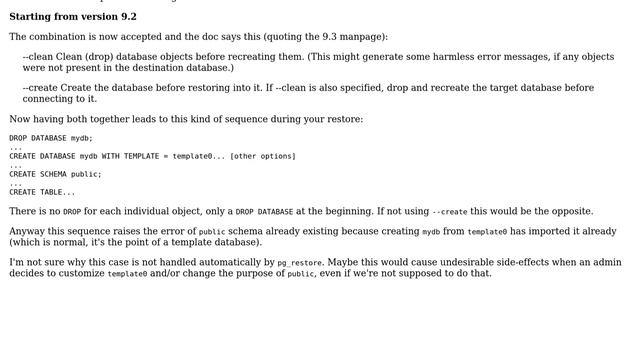 pg_restore: [archiver (db)] could not execute query: ERROR: schema "public" already exists смотреть онлайн