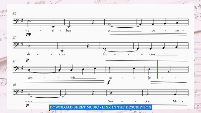 ✞ Bach / Gounod BARITONE Ave Maria In G • Baritone Voice Music Sheet With Piano Accompaniment