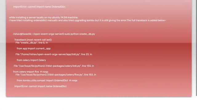Getting ImportError: cannot import name OrderedDict смотреть онлайн