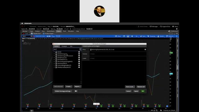 Thinkorswim - Setup Up EMA 20 Month Price Chart MACD (24/52/18) and EMA 2 Line (50/100) 1Y 1D Chart смотреть онлайн