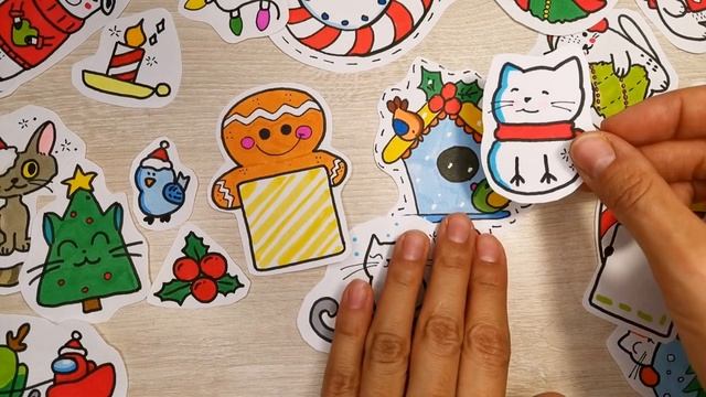 ОГРОМНАЯ коллекция новогодних наклеек/новогодние наклейки своими руками/новогодние рисунки смотреть онлайн