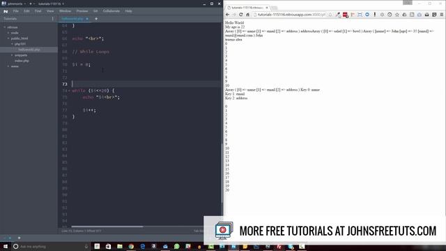 PHP While Loop смотреть онлайн