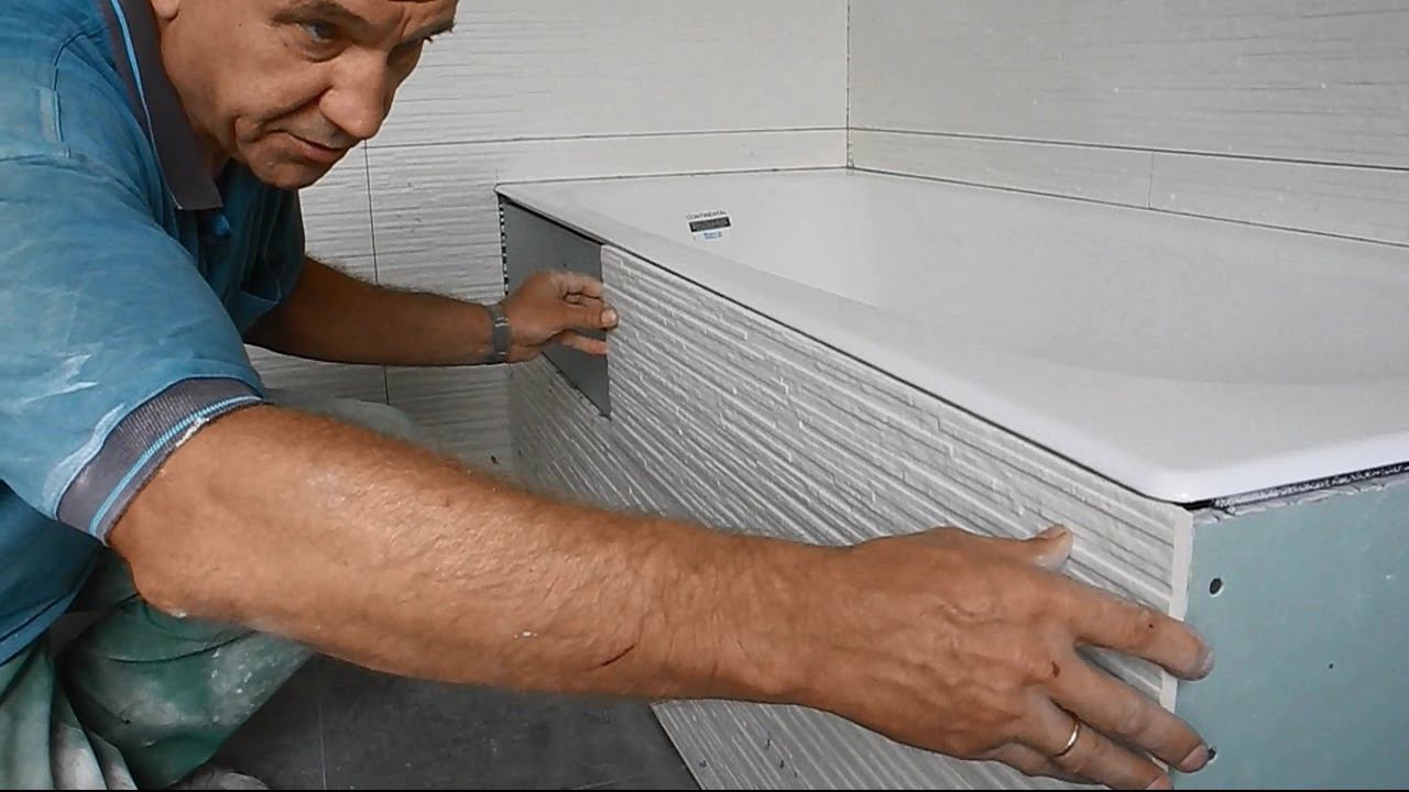 Укладка стильной плитки в ванной ч.34(облицовка.2) смотреть онлайн