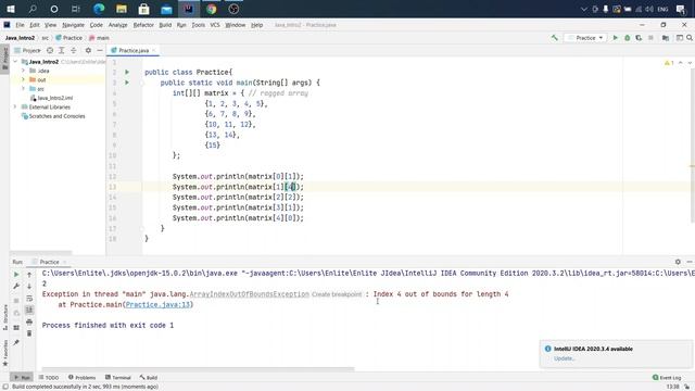 Java урок - 6.3.1 Оборванный двумерный массив смотреть онлайн