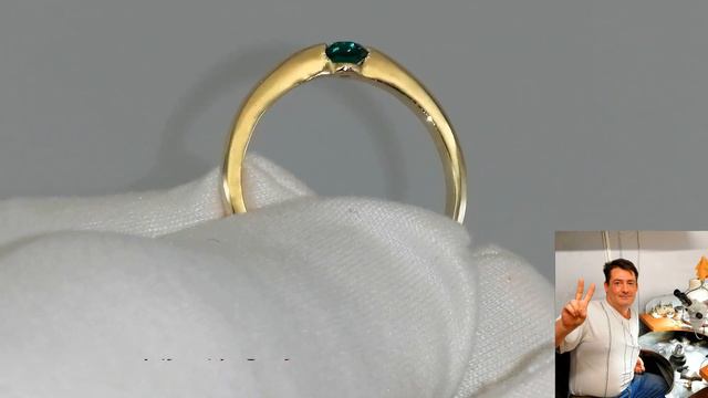 Кольцо «Lab.изумруд-Лёгкий стиль» золото 585(жёлтое), изумруд. смотреть онлайн