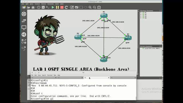Lab 1 OSPF Single Area смотреть онлайн