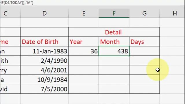 how to calculate for date of birth# Ms Excel main смотреть онлайн