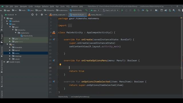 Create a menu on your Activity using [KOTLIN] смотреть онлайн