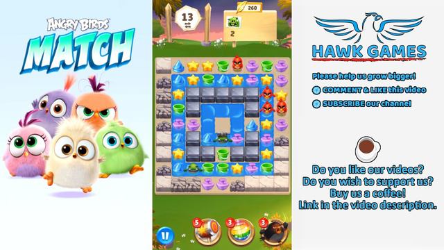 Angry Birds Match ⭐ Level 482 - Walkthrough, No Boosters смотреть онлайн