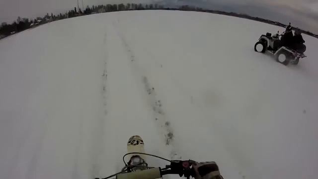 Зимние покатушки на питбайке + падение! смотреть онлайн