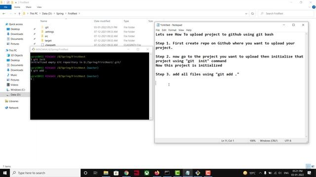 How to upload project to github || git bash смотреть онлайн