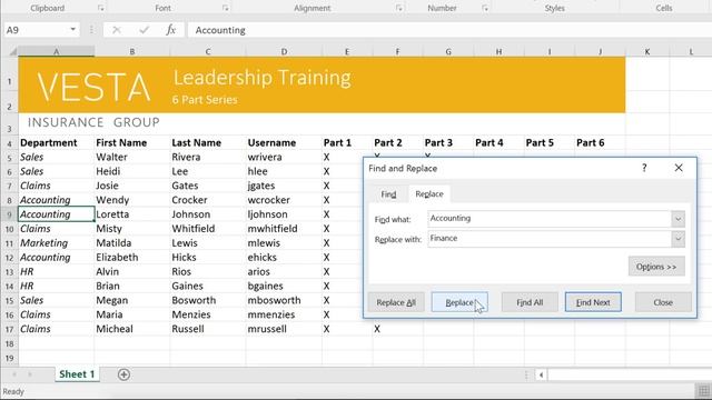 Excel: Using Find and Replace смотреть онлайн