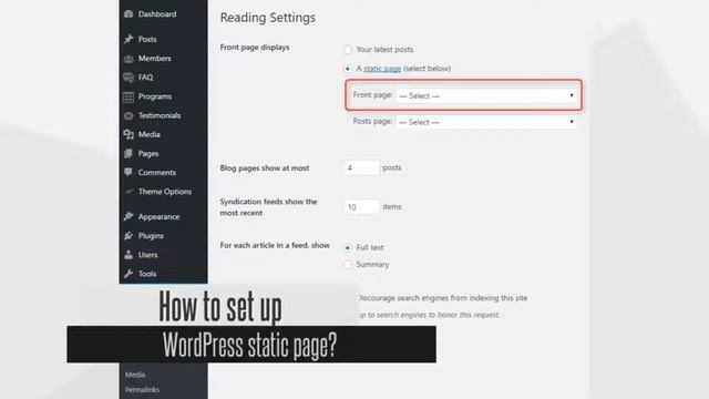 How to change main page in WordPress? смотреть онлайн