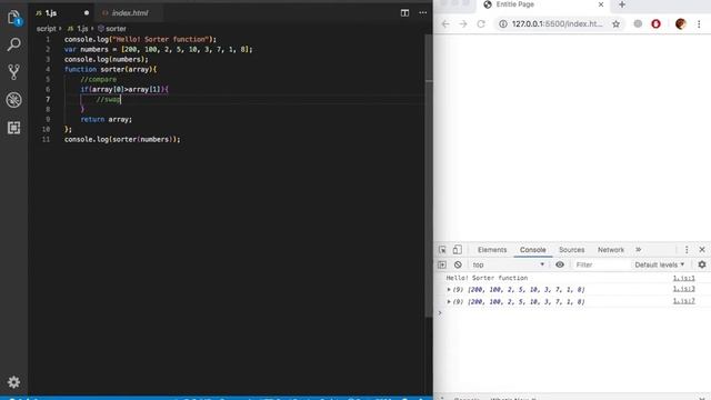Javascript Challenge Sort Array without Built In Step By Step смотреть онлайн