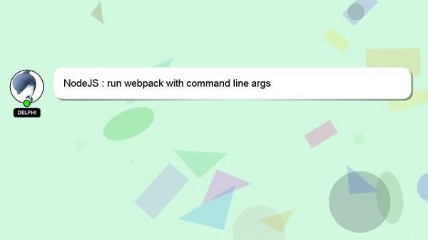 NodeJS : run webpack with command line args