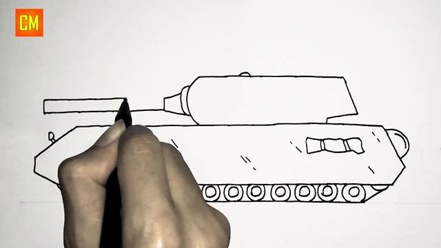 Cara Menggambar Tank Kartun MAUS Gerand - Tank Drawing смотреть онлайн