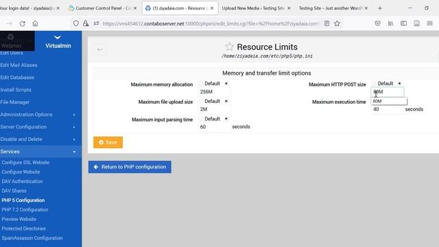 Virutualmin Maximum File upload size limit 2mb. how change wordpress website Virtualmin Max File смотреть онлайн