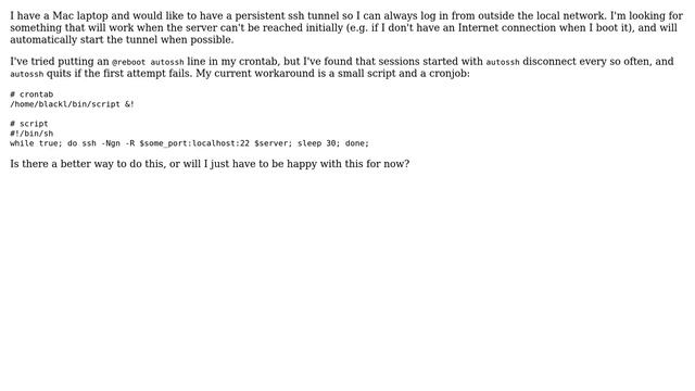 How can I make a persistent ssh tunnel? смотреть онлайн
