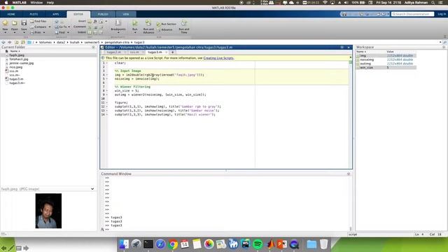 PENGOLAHAN CITRA: FILTER ADAPTIVE WIENER PADA MATLAB смотреть онлайн