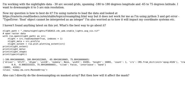 GIS: How to downsample raster image for nightlights data in Python? смотреть онлайн