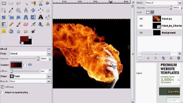 Gimp - Human Torch Effect : A Flaming Hand смотреть онлайн