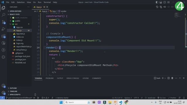 React Tutorial In Hindi #23: React ComponentDidMount Lifecycle Methods Tutorial | React Tutorial смотреть онлайн