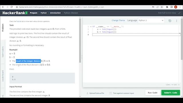 Learn Python | Division| Hackerrank Python Solution смотреть онлайн