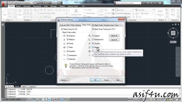 AutoCAD Essential Training 23 Automate Object Snap смотреть онлайн