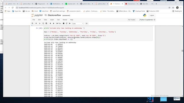 python - how to find every wednesday from a range of datetimes in a series смотреть онлайн