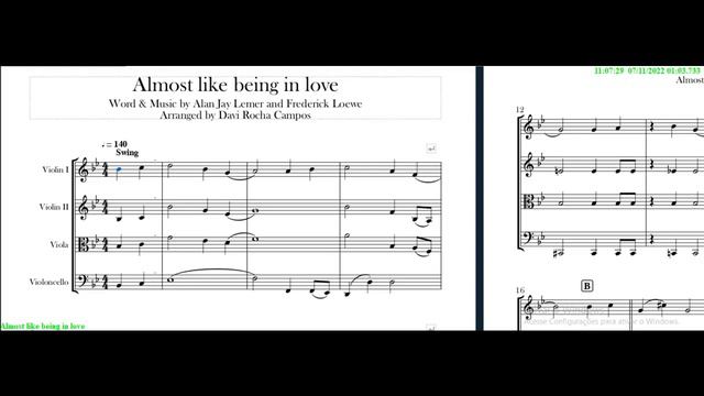 Almost like being in love by Frederick Loewe, Alan Jay Lerner. arranged by Davi Rocha Campos string смотреть онлайн