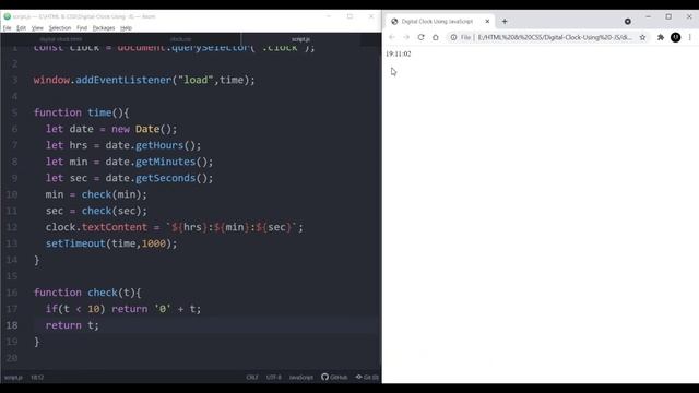 Digital Clock Using using HTML, CSS, JavaScript in 5mins ??? смотреть онлайн
