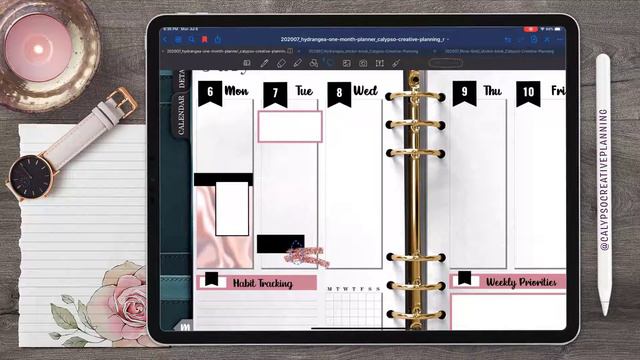 Digital Plan With Me / Hydrangea One Month Planner / Weekly Layout / July 6-12, 2020 смотреть онлайн