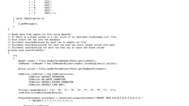 SQLite In-memory Database That Inserts Data Read From a CSV File смотреть онлайн