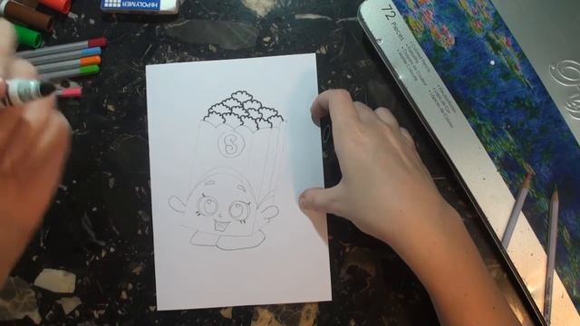 Как нарисовать Poppy Corn, Шопкинс, пошаговое рисование. How to draw Poppy Corn смотреть онлайн