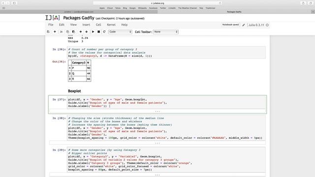 Package Gadfly 03 DataFrame Data and Boxplots смотреть онлайн