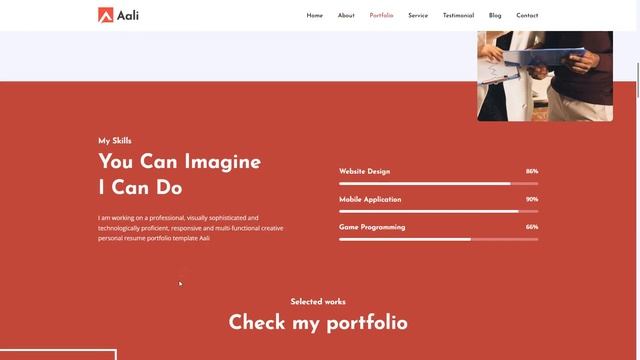 Aali - Personal Portfolio React Template creative resume смотреть онлайн