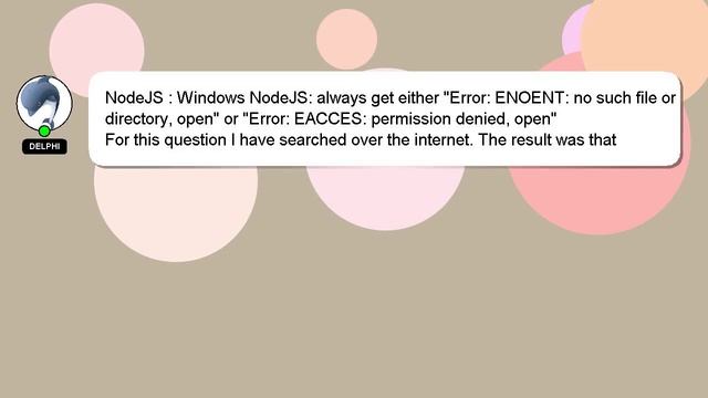 NodeJS : Windows NodeJS: always get either "Error: ENOENT: no such file or directory, open" or "Err смотреть онлайн