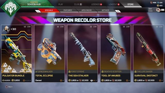 Apex legends item shop - Weapon Recolor Store, Pulsator Bundle смотреть онлайн