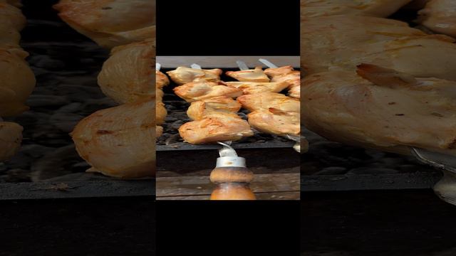 Шашлык из курицы на углях#рецепт#интересно