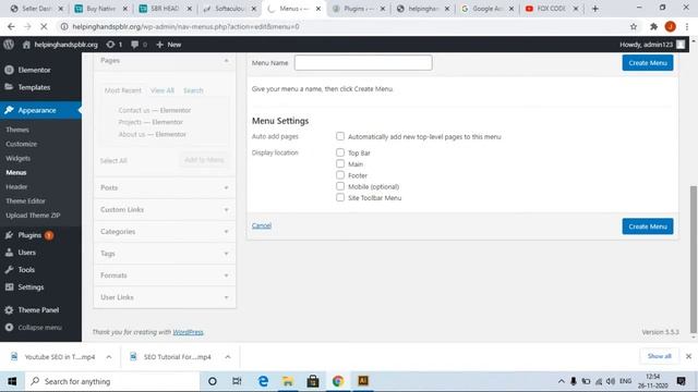 Website menu bar (wordpress) смотреть онлайн