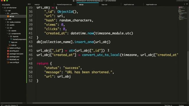 URL shortener - Vue JS, Python, Mongo DB смотреть онлайн