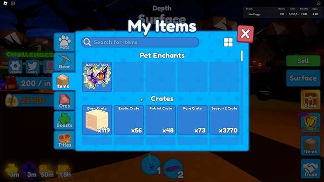 WHAT THE NEW DEMON TREAT PET ENCHANT DOES - Roblox Mining Simulator 2 смотреть онлайн