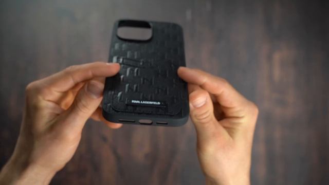 iPhone 14 szériára Karl Lagerfeld Saffiano Monogram Card tok kártyatartóval fekete смотреть онлайн