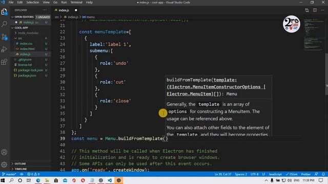 creating custom menu in electron js || desktop application смотреть онлайн