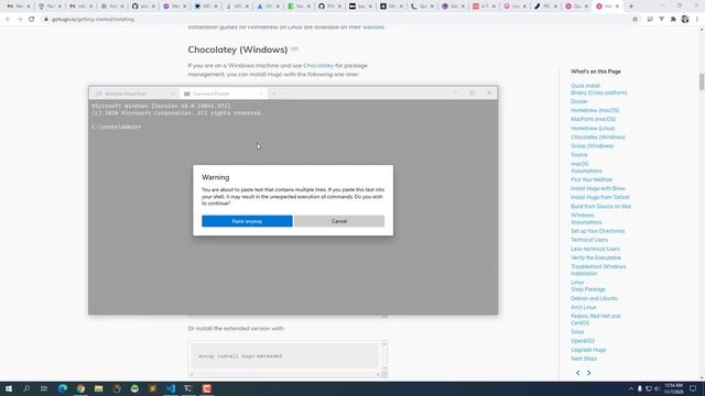 Installing Hugo Using Chocolatey