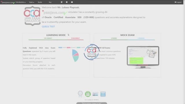 passjava.com - OCA Java exam simulator preparatory tool смотреть онлайн